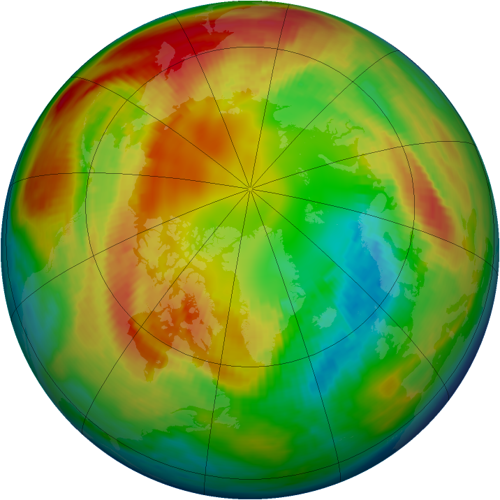 Arctic ozone map for 17 February 1983
